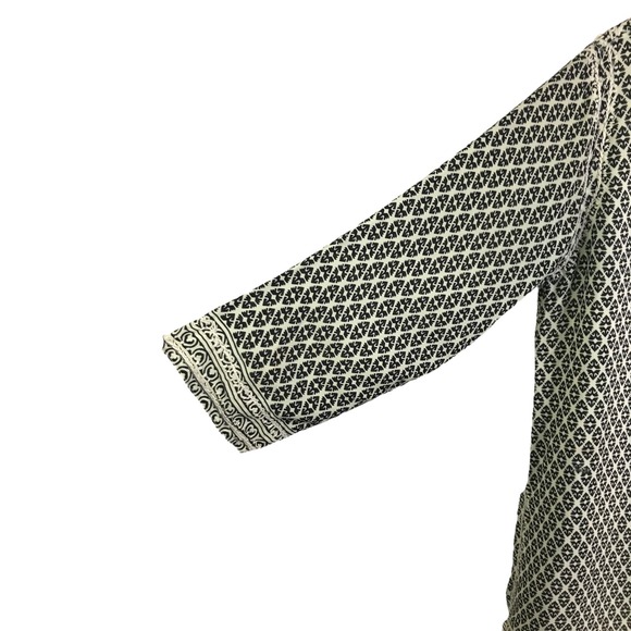Gretchen‎ Scott Embroidered Tunic Boho Top Black White Floral Caftan Coverup S - Picture 7 of 12